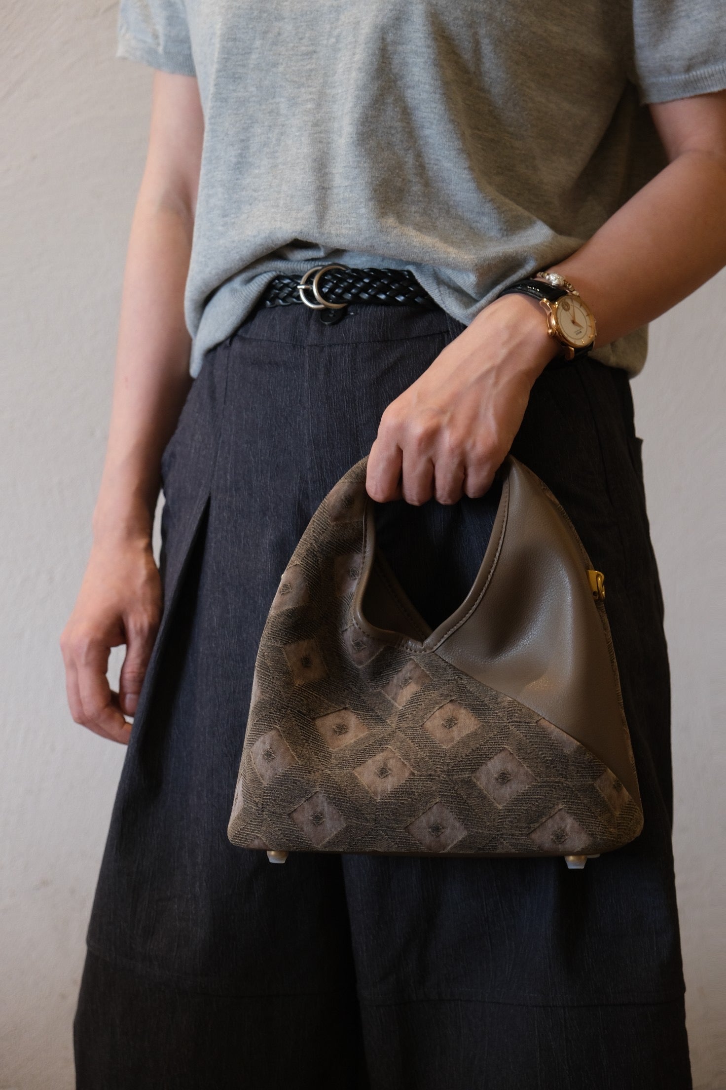 Artisan made leather purse with unique handmade details