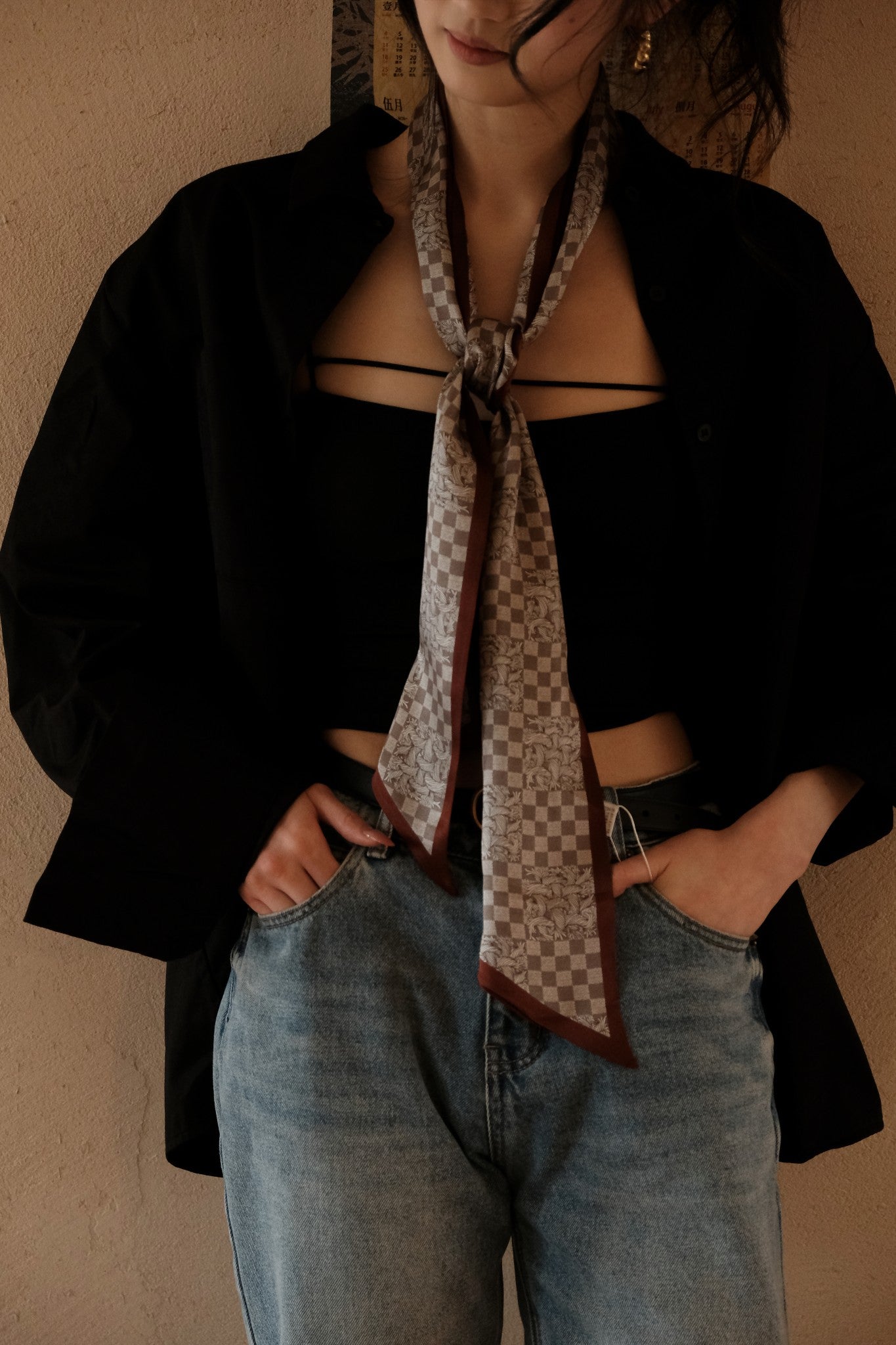 Designer silk scarf inspired by Chinese culture