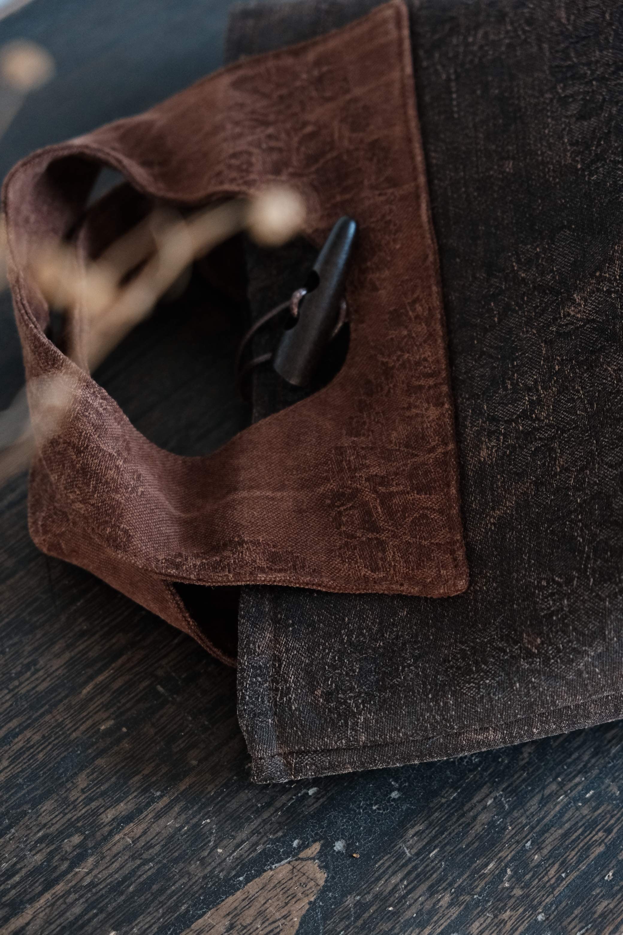 Genuine leather texture detail of luxury handmade handbag