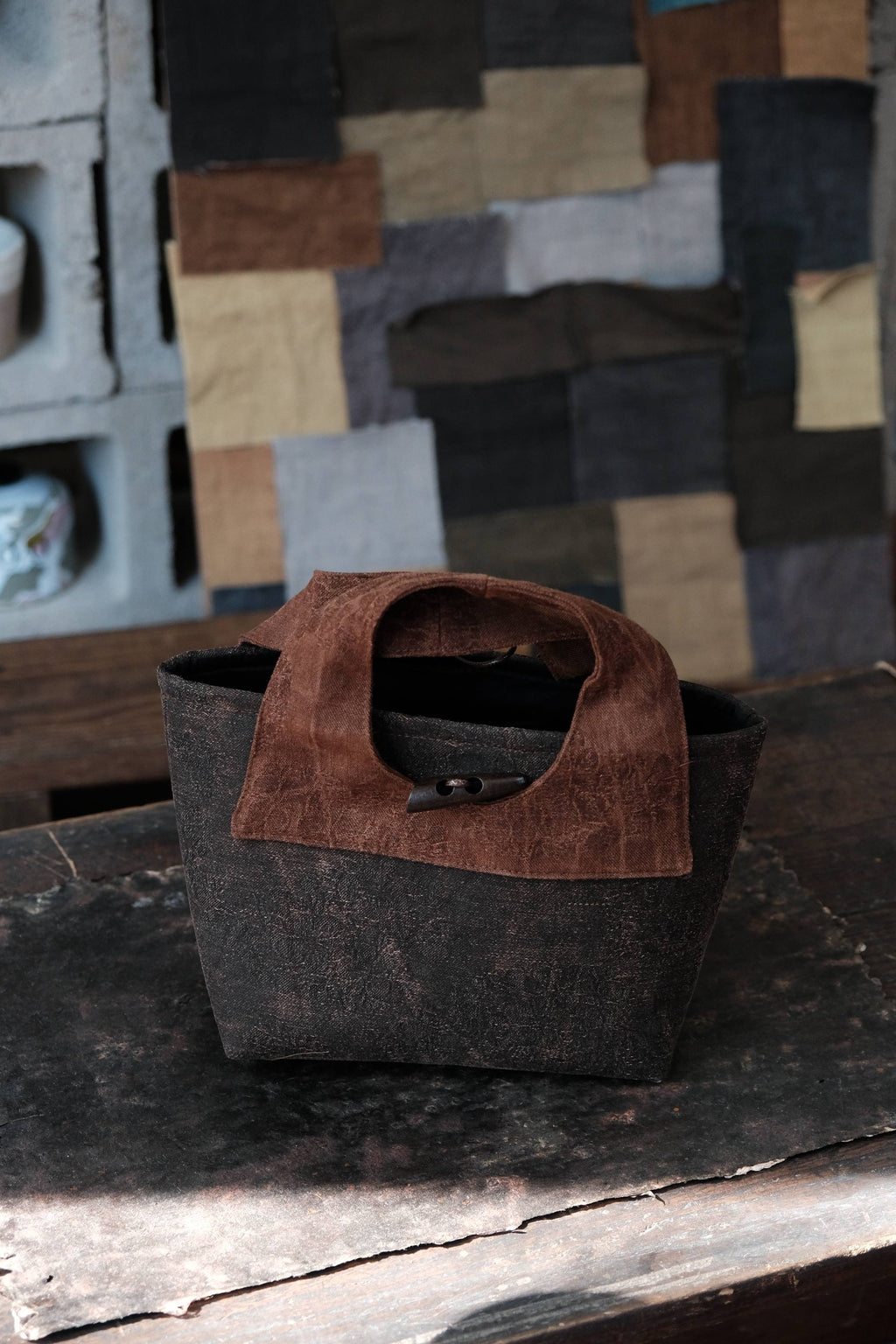 Handmade leather bag sewing process by skilled artisans