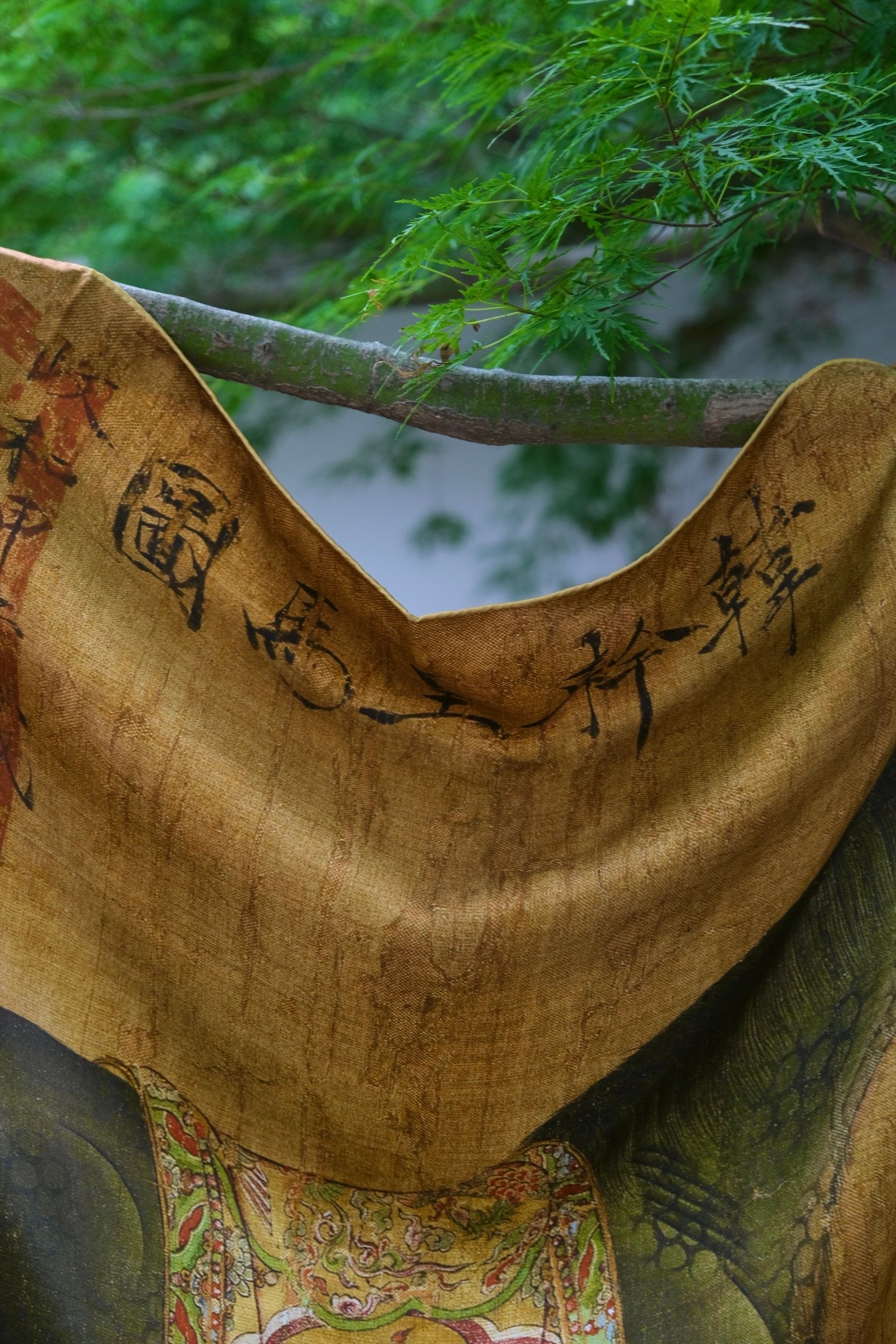 Heritage inspired silk scarf with traditional craftsmanship