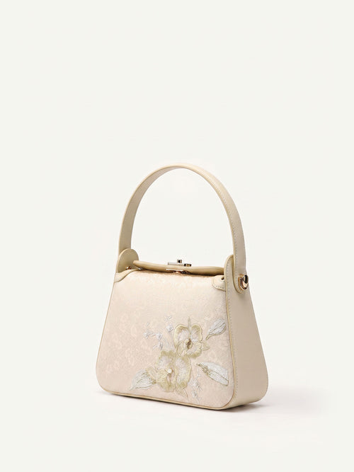 Classic Lingjin silk handbag with timeless elegance