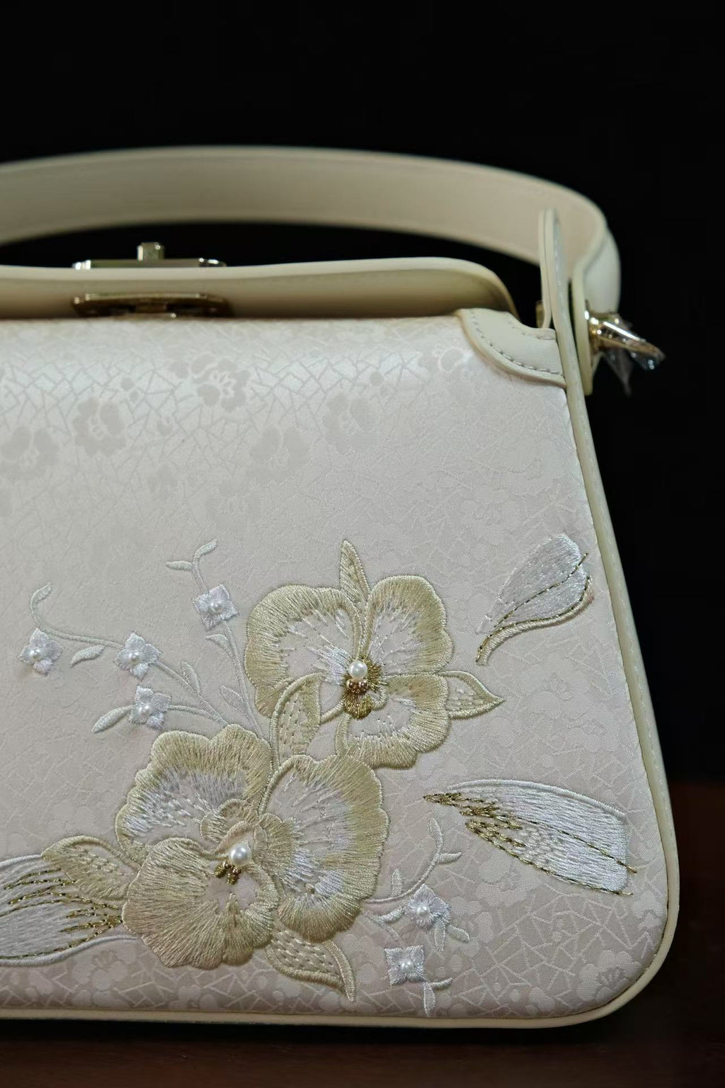 Designer style Lingjin silk handbag inspired by Chinese culture