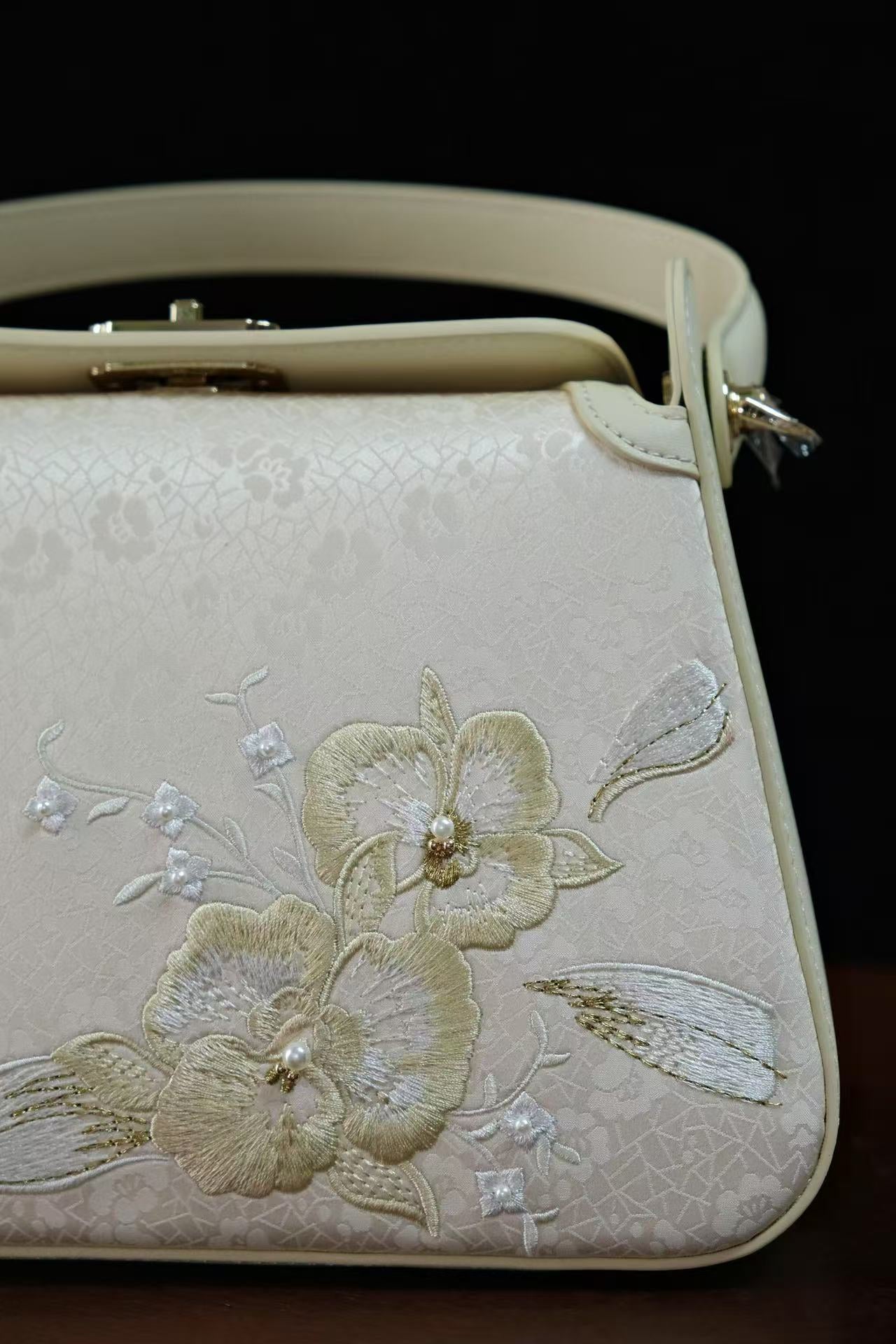 Designer style Lingjin silk handbag inspired by Chinese culture