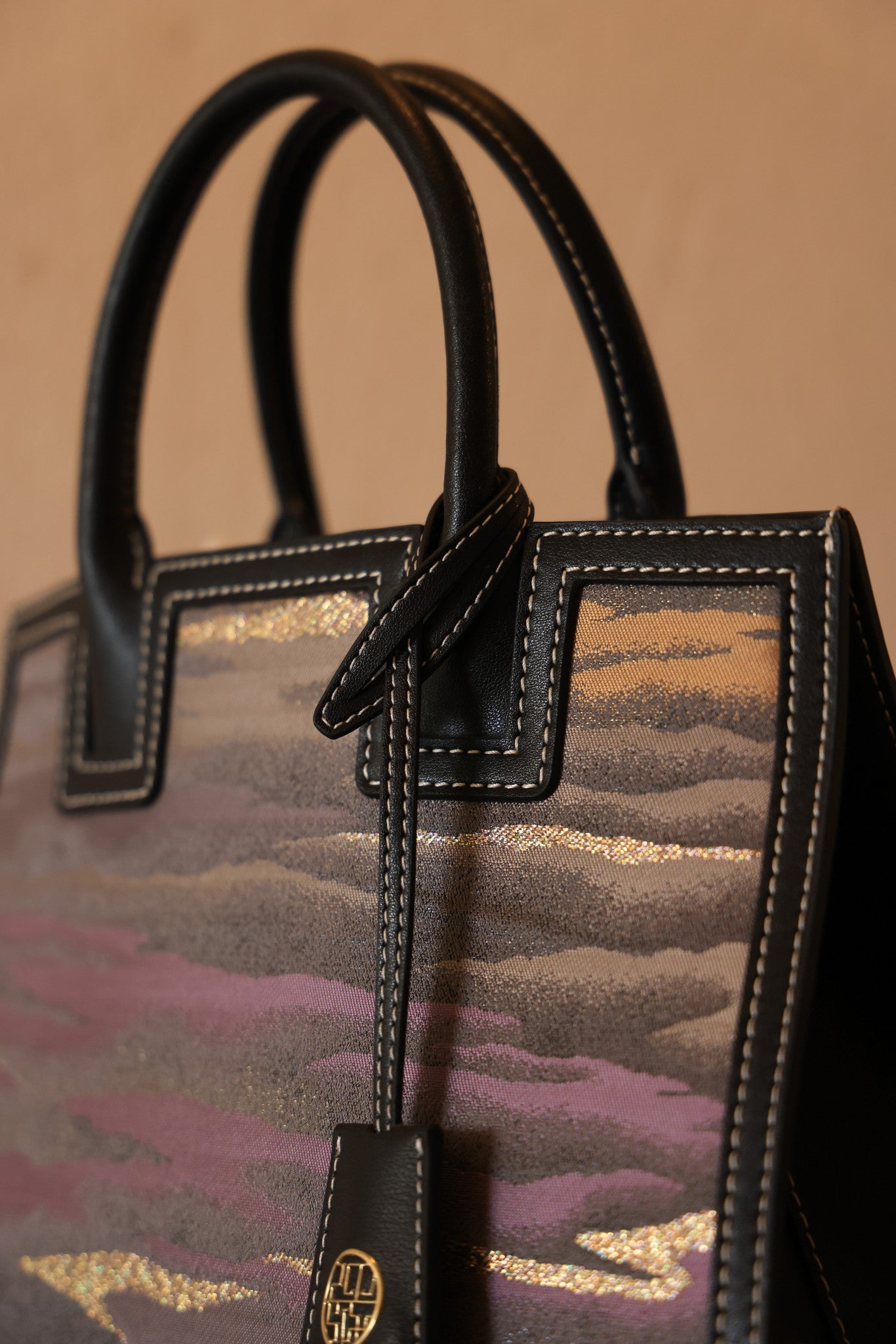 Detailed view of premium Nishijin silk fabric