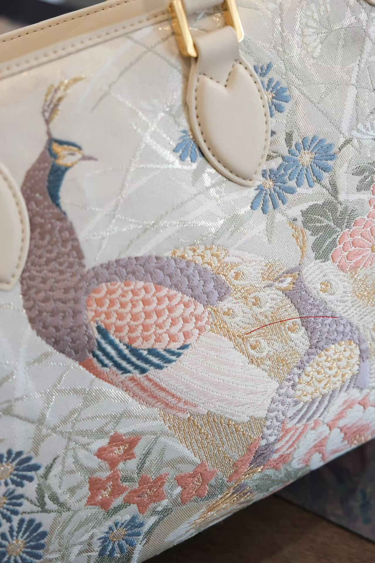 Oriental inspired Nishijin silk handbag with timeless beauty