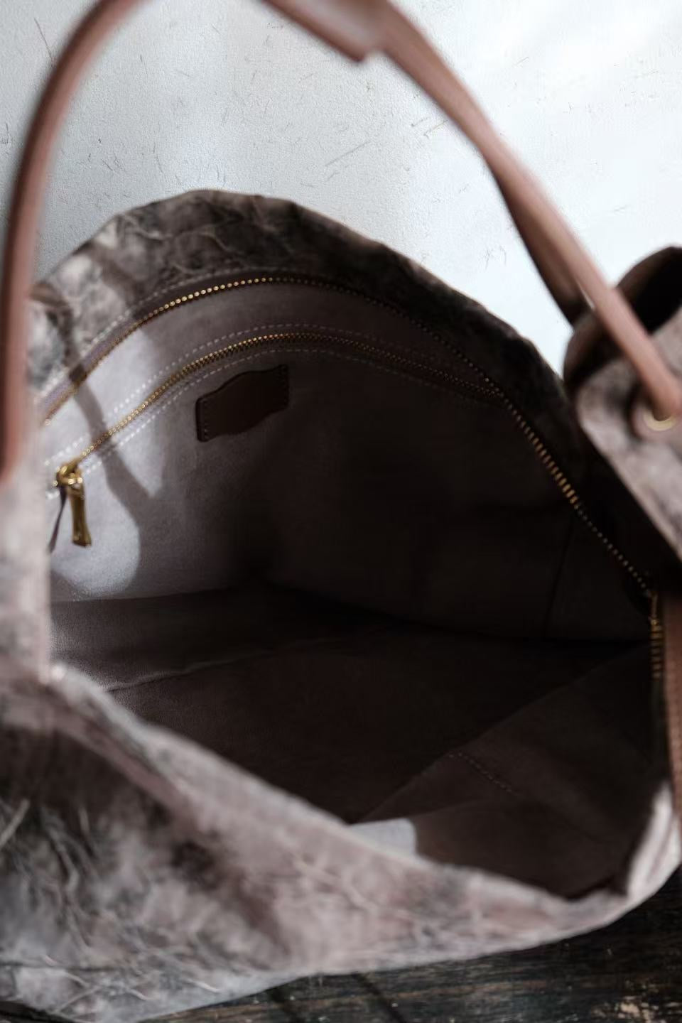 Oriental style silk leather handbag inspired by Chinese traditional aesthetics