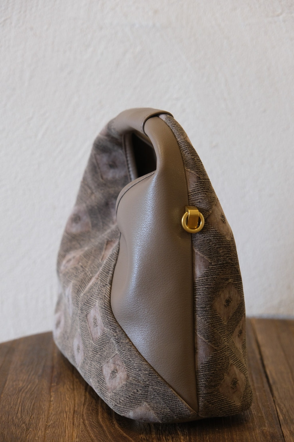 Oriental style womens handbag with elegant silk details