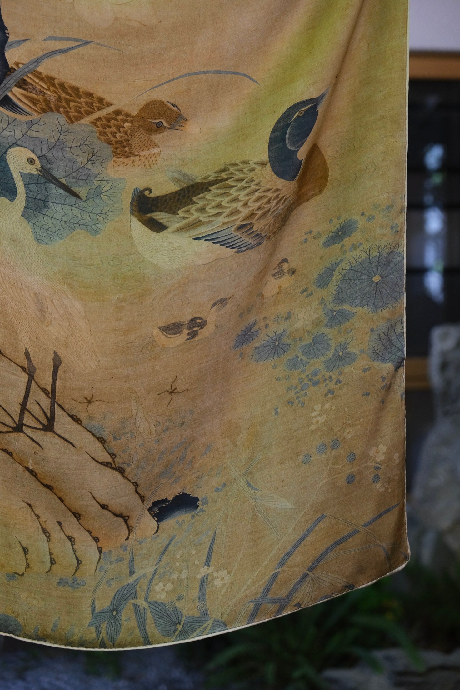 Premium silk neck scarf with Chinese design