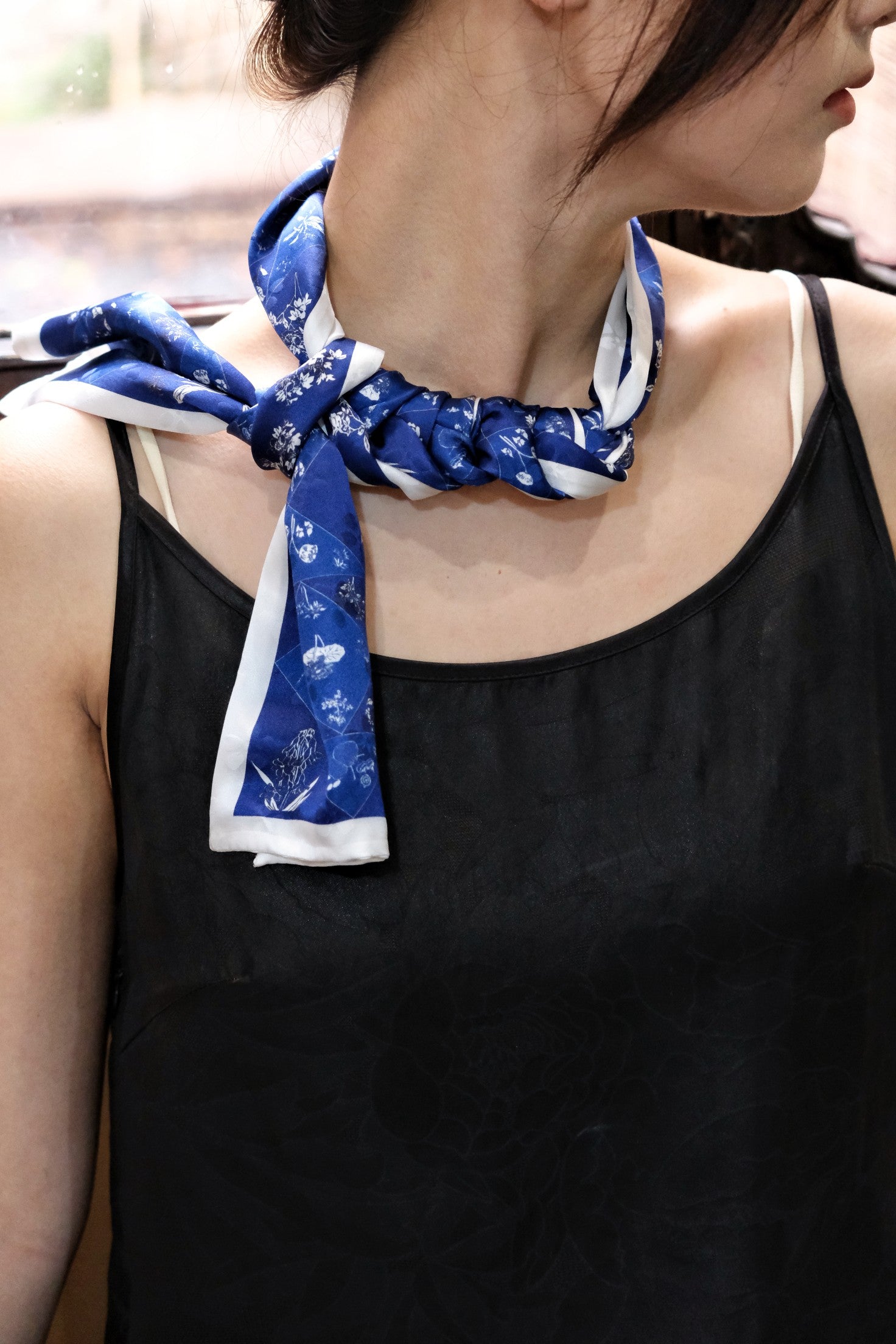 Silk scarf craftsmanship showing artisan techniques