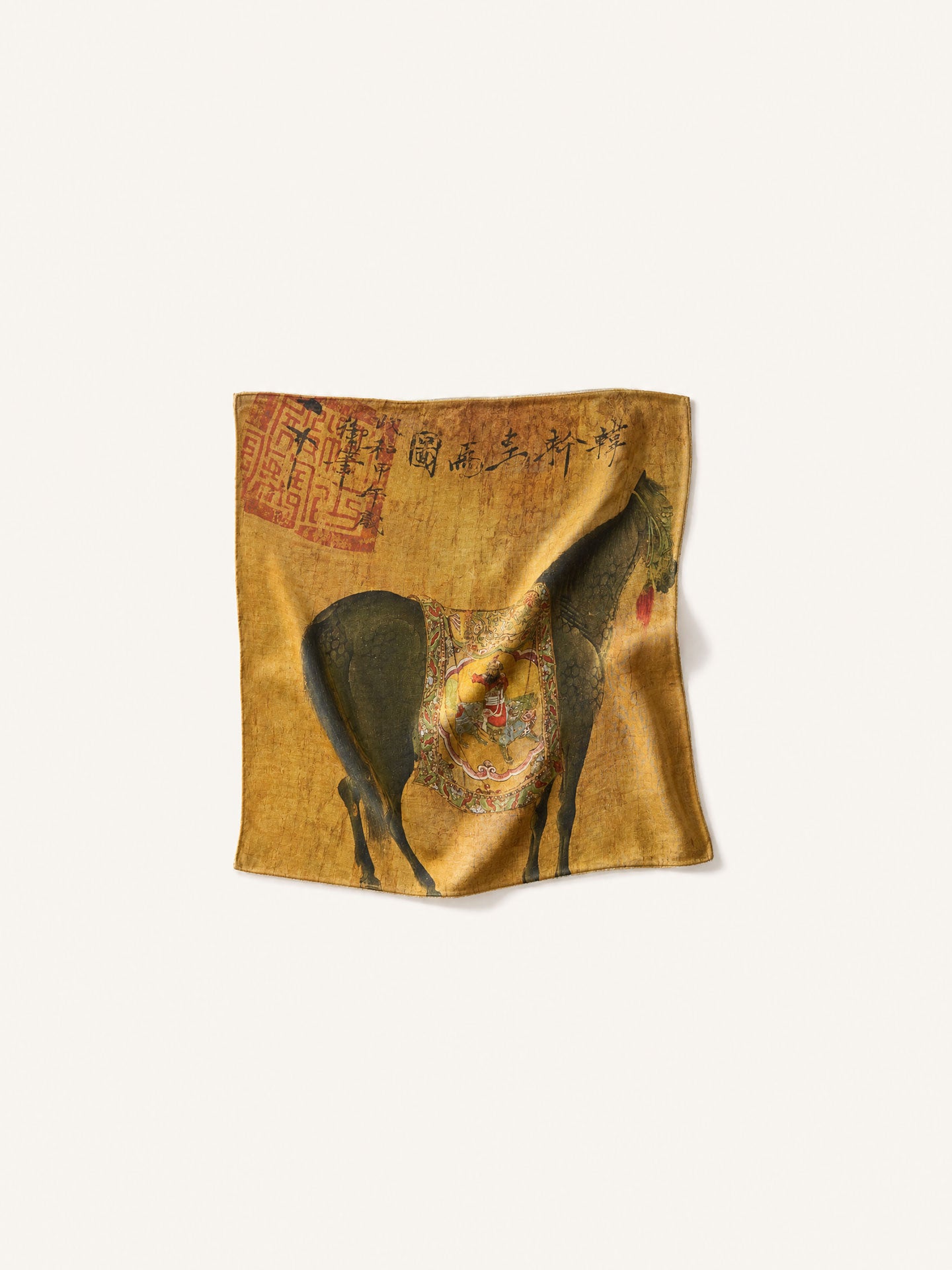 Elegant printed silk scarf with artistic design