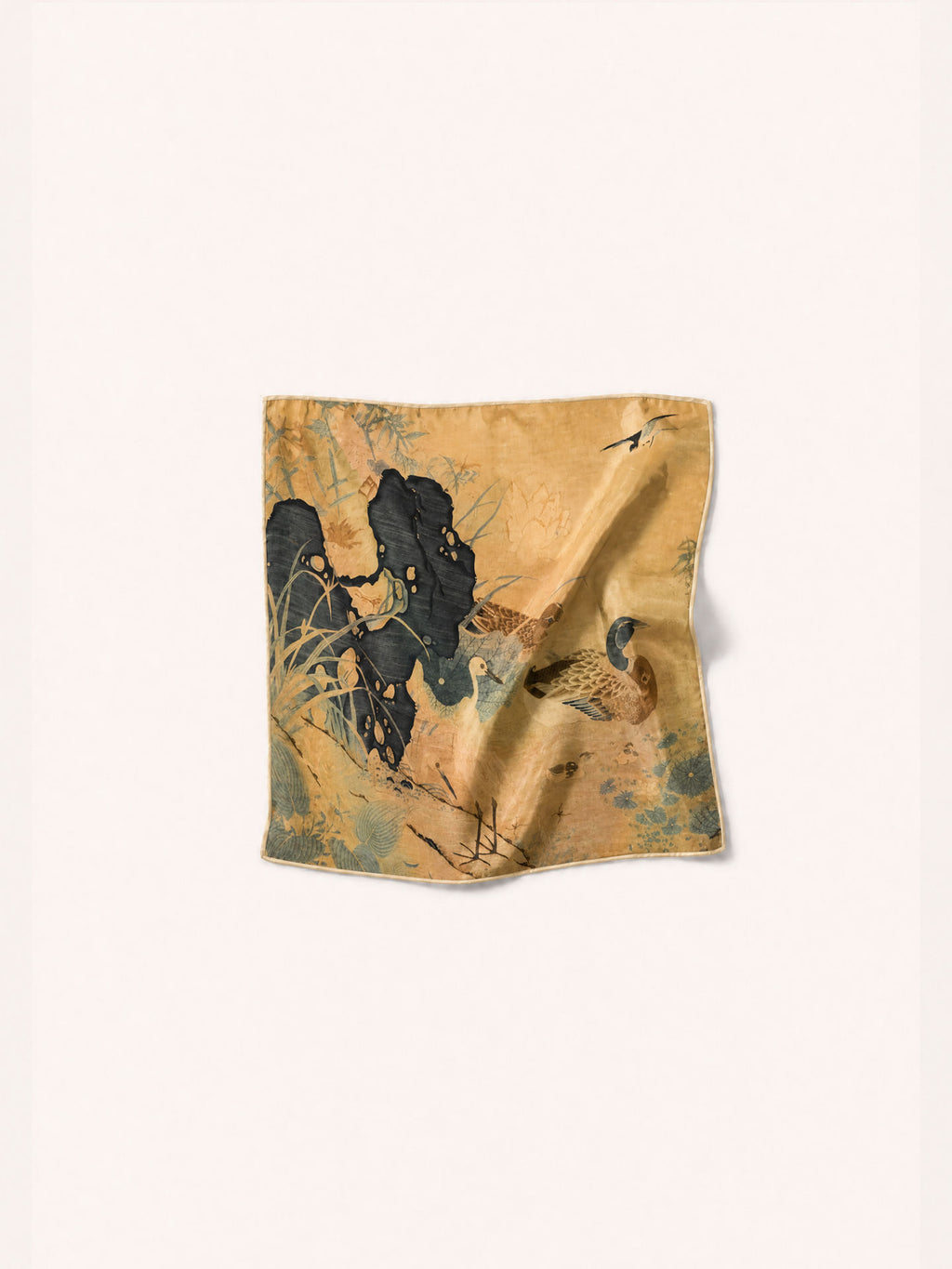 Handmade silk scarf created in artisan studio
