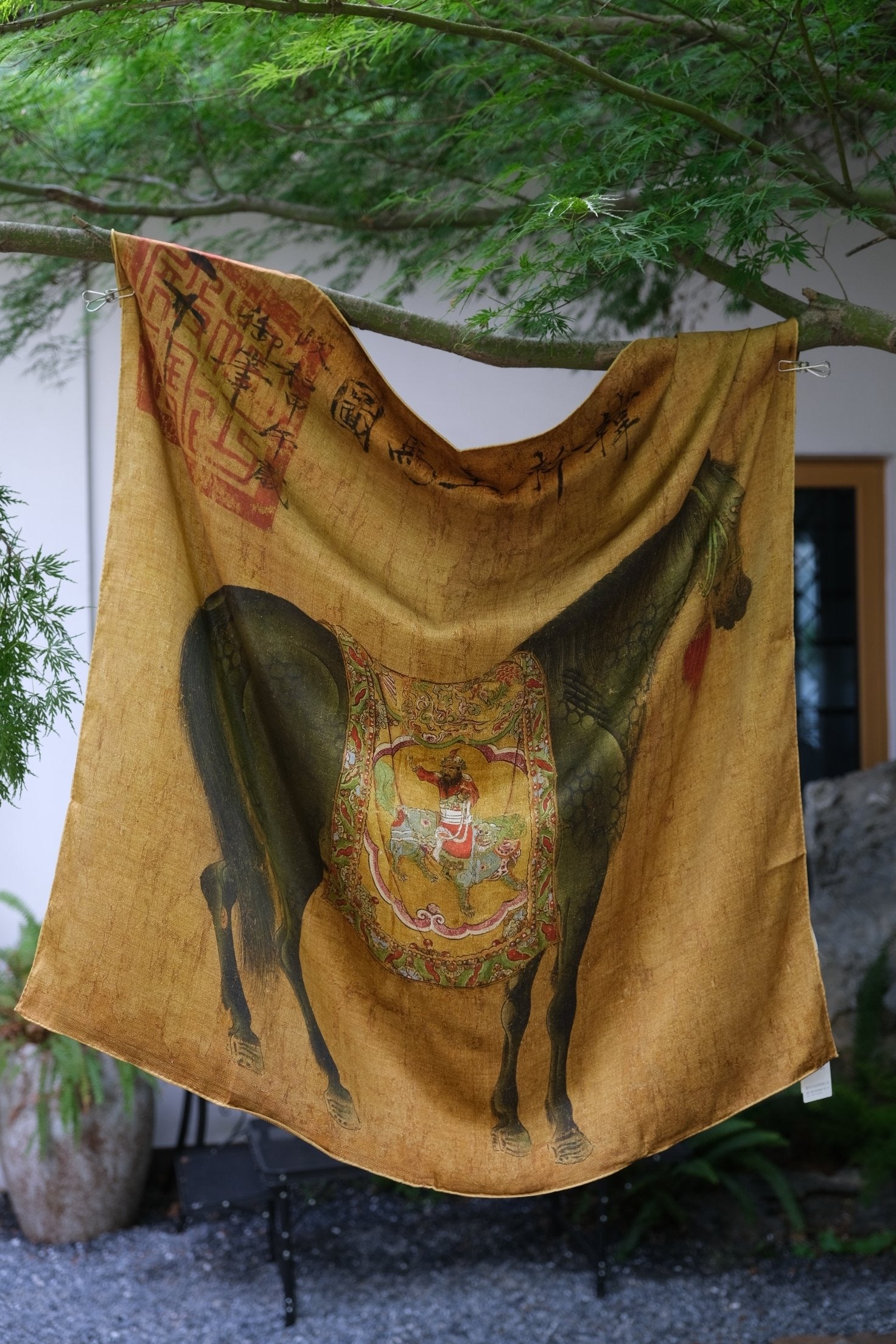 Traditional silk weaving craftsmanship detail