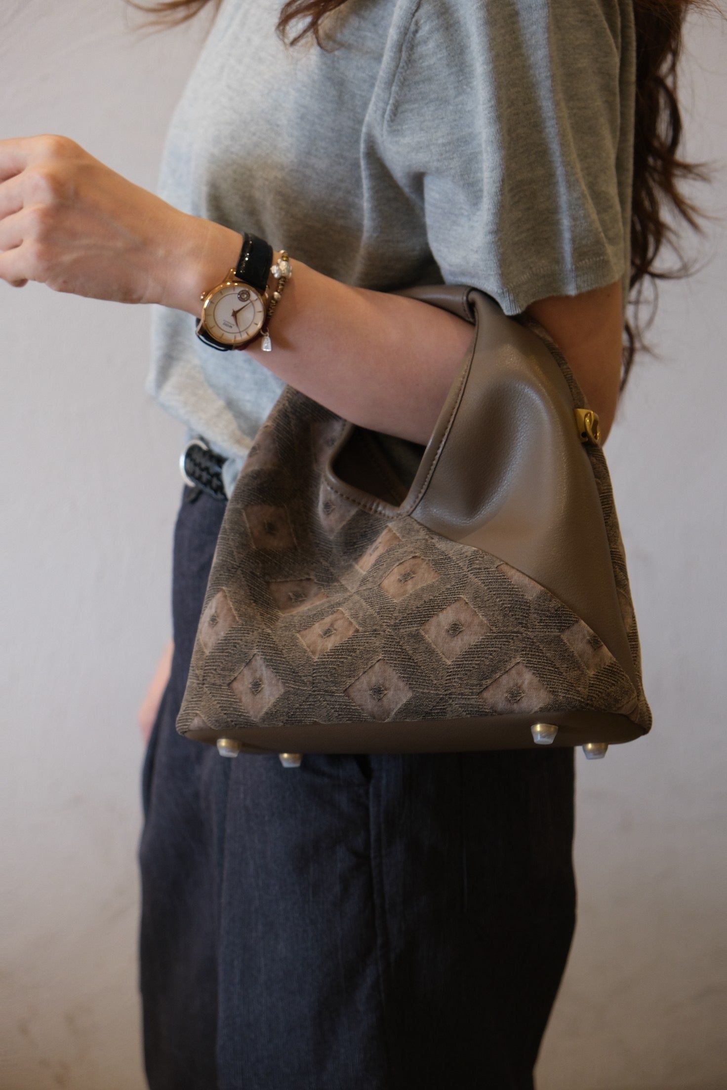 Slow fashion silk handbag made with sustainable craftsmanship
