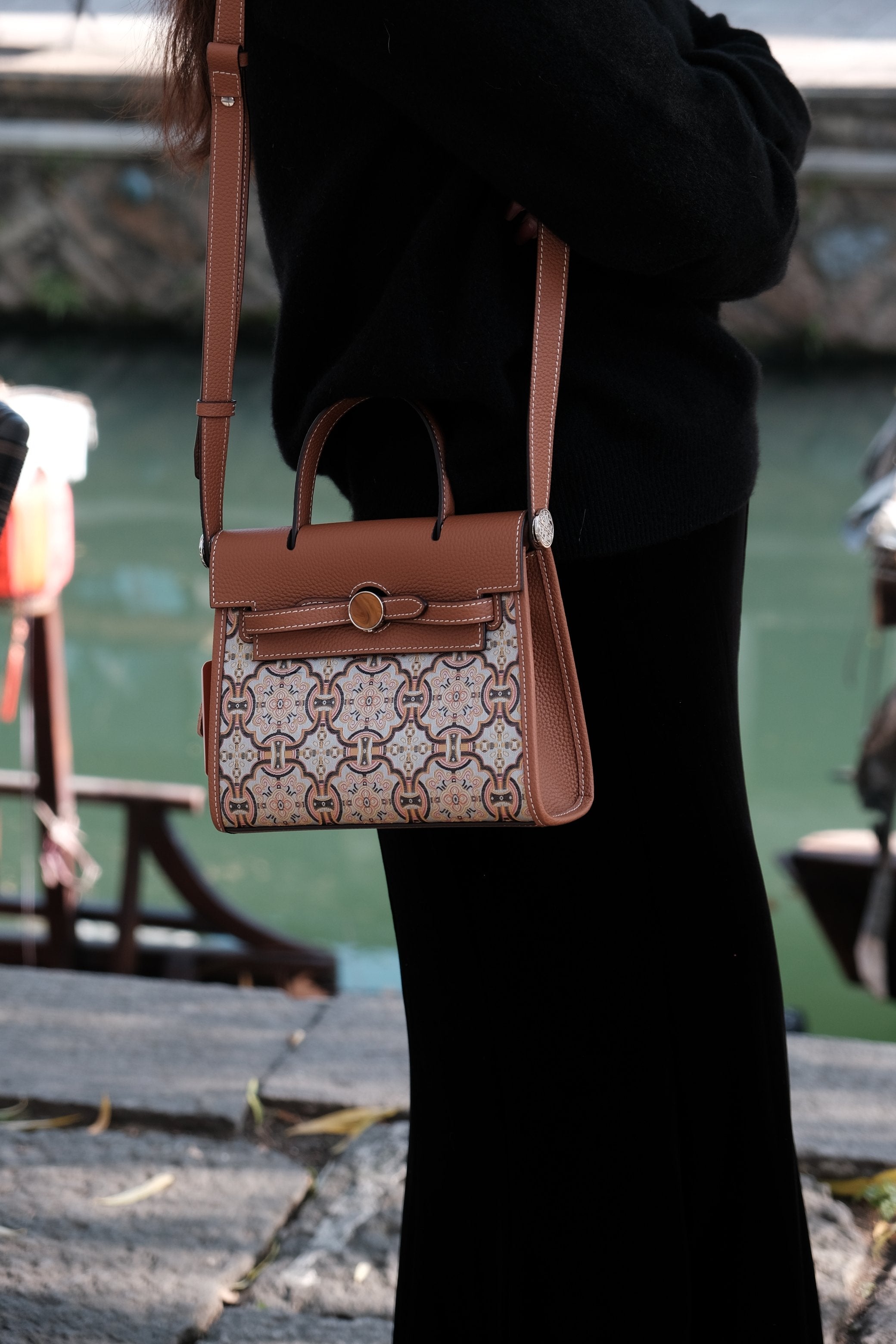Cultural inspired Songjin silk handbag design