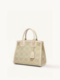 Genuine leather details combined with Songjin silk handbag