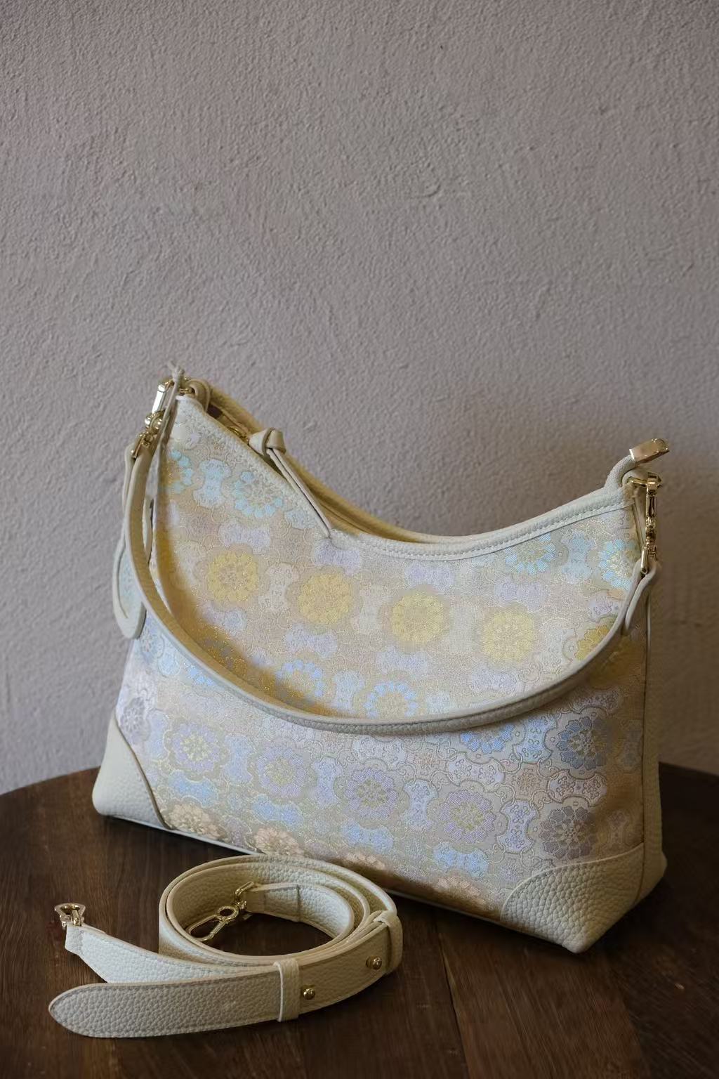 Songjin silk leather handbag with luxury artisan design