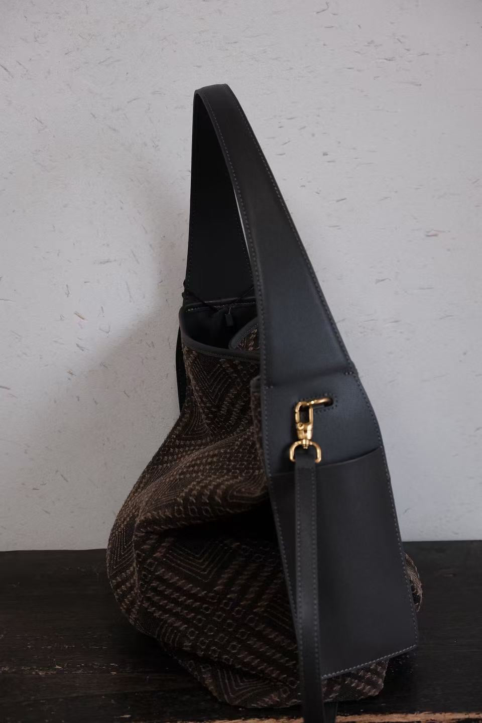 Luxury Xiangyunsha silk handbag with premium leather finish