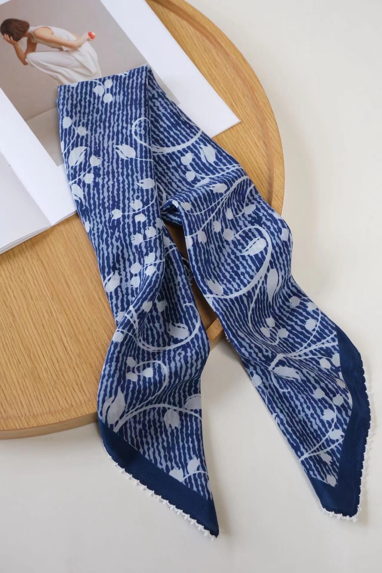 Xiangyunsha silk scarf with traditional Chinese textile craftsmanship